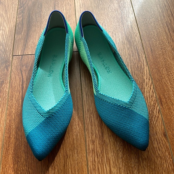 Rothy’s The Point Blue Jade size 6.5 EUC - Picture 2 of 7